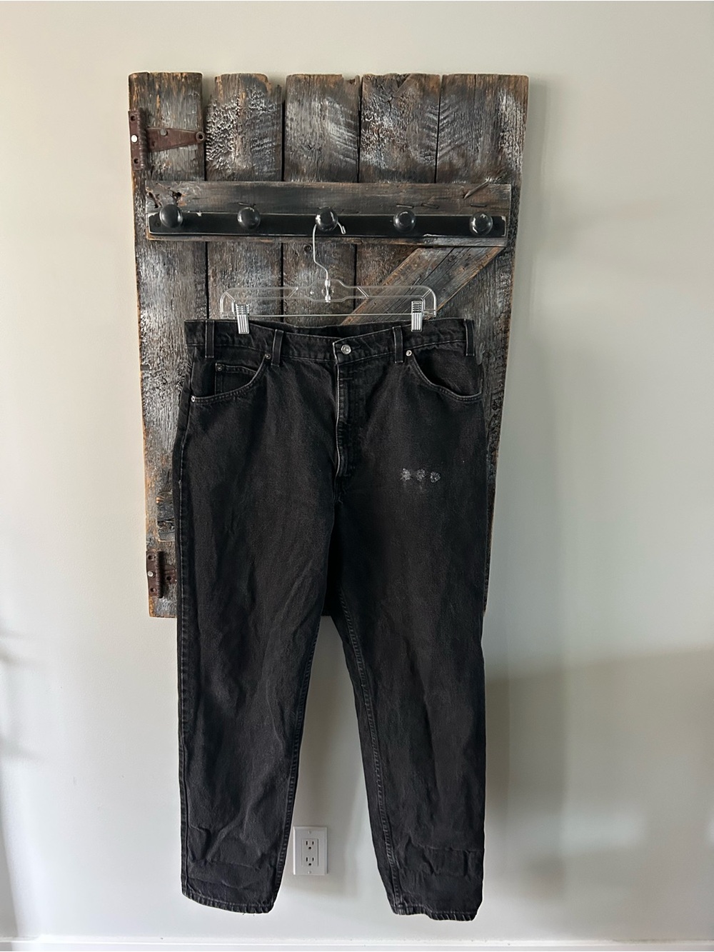 Men's Vintage Orange Tab Levi's Black Relaxed-Style Jeans